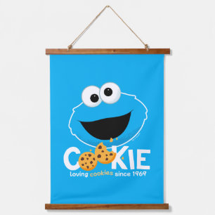 Sesamstraße   Cookie Monster Love Cookies Wandteppich Mit Holzrahmen