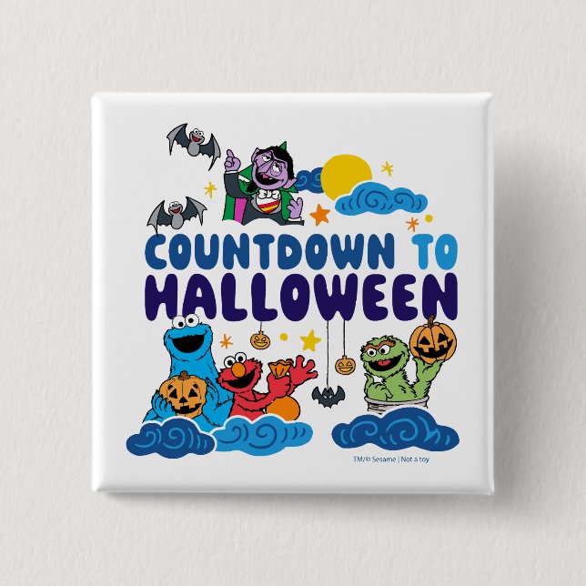 Sesamstraße | Countdown bis Halloween Button (Vorderseite)