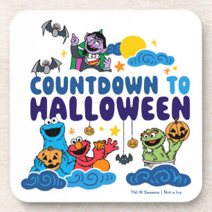 Sesamstraße Countdown bis Halloween Getränkeuntersetzer