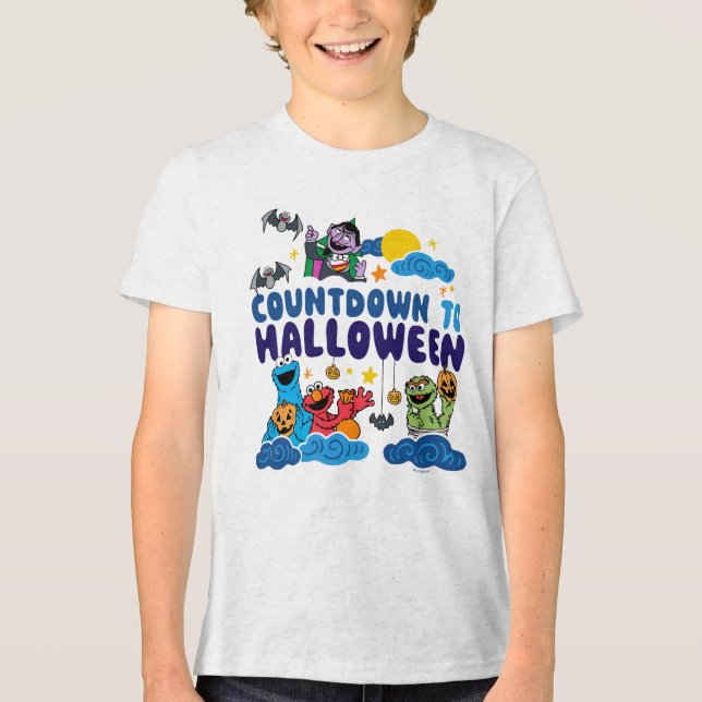 Sesamstraße | Countdown bis Halloween Tri-Blend Shirt (Vorderseite)