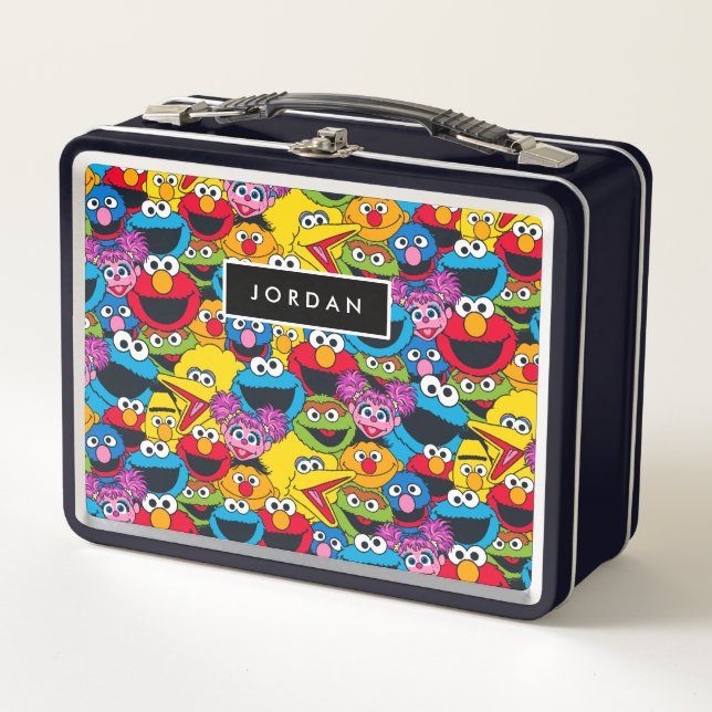 Sesamstraße Crew Pattern Metall Lunch Box (Vorderseite)