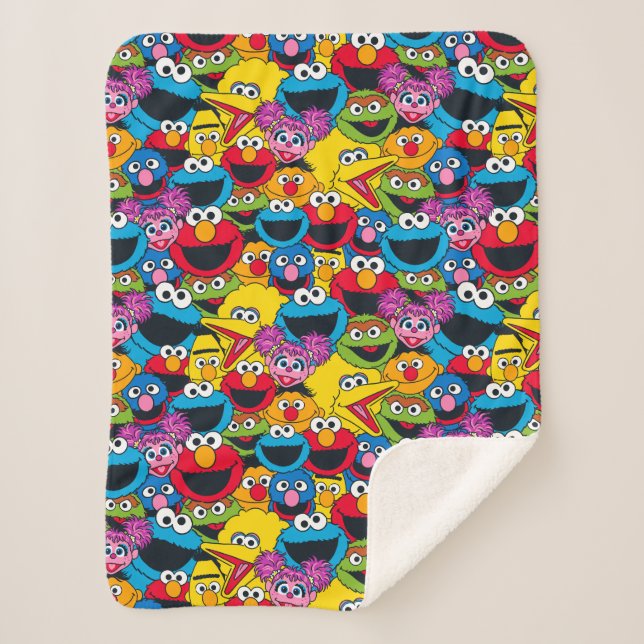 Sesamstraße Crew Pattern Sherpadecke (Vorderseite)