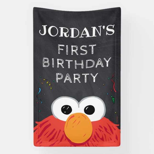 Sesamstraße | Elmo Birthday Chalkboard Banner (Vertikal)