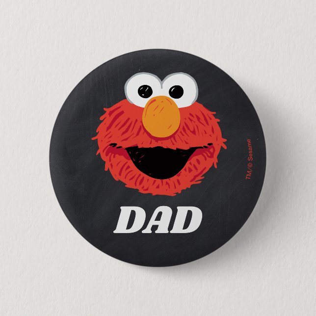 Sesamstraße | Elmo Birthday Chalkboard Vater Button (Vorderseite)