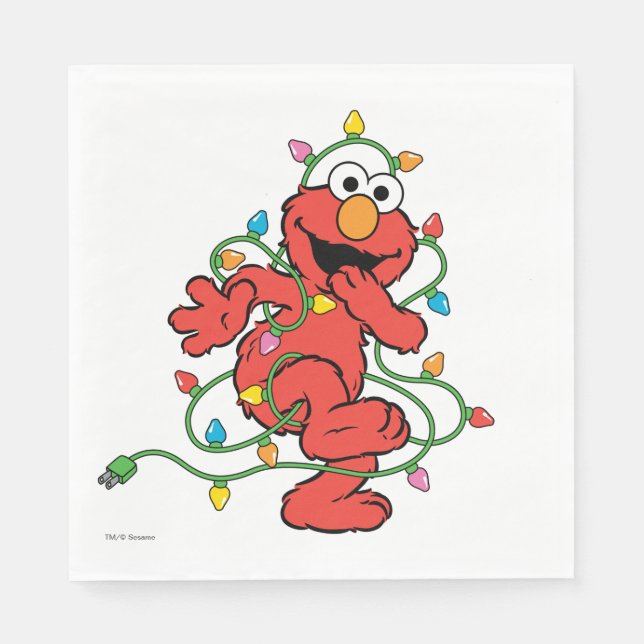 Sesamstraße | Elmo Christmas Lights Serviette (Vorderseite)