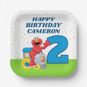 Sesamstraße Elmo Chugga Chugga Zwei Zwei Geburtsta Pappteller