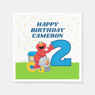 Sesamstraße Elmo Chugga Chugga Zwei Zwei Geburtsta Serviette