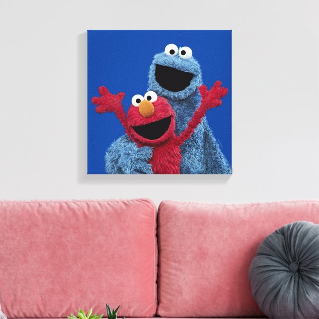 Sesamstraße | Elmo & Cookie Monster Leinwanddruck (Insitu (Wohnzimmer))