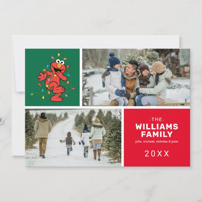 Sesamstraße | Elmo Family Foto Holiday Feiertagskarte (Vorderseite)