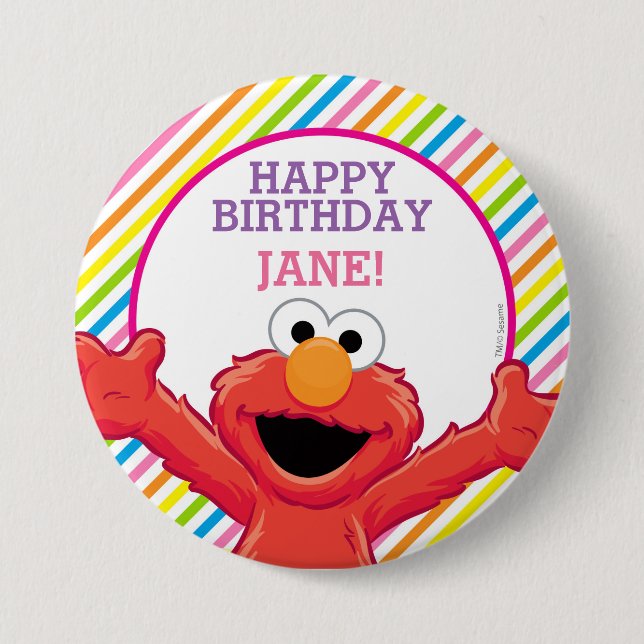 Sesamstraße | Elmo Girl's Birthday Button (Vorderseite)