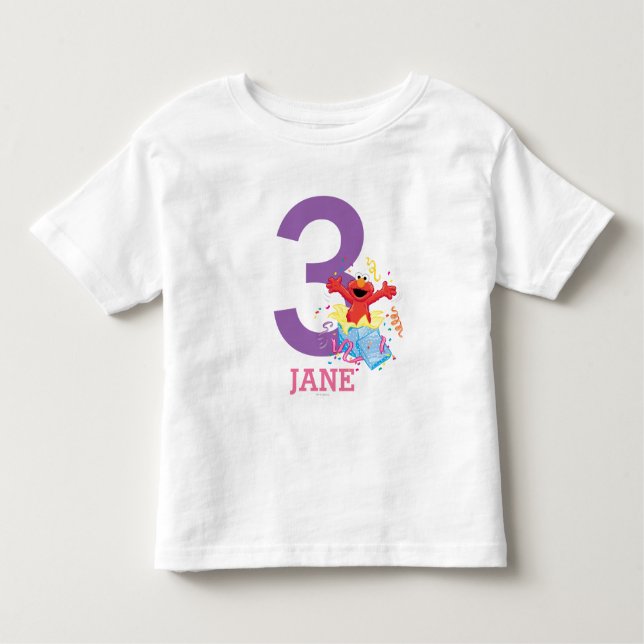 Sesamstraße | Elmo Girl's Birthday Kleinkind T-shirt (Vorderseite)