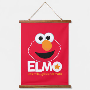 Sesamstraße Elmo Lots of Laughs Seit 1984 Wandteppich Mit Holzrahmen