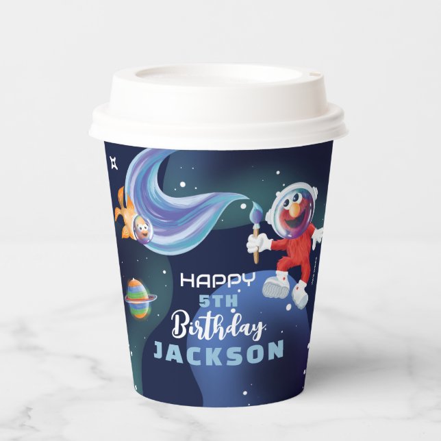Sesamstraße | Elmo Outer Space Happy Birthday Pappbecher (Vorderseite)