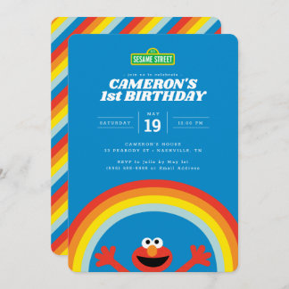 Sesamstraße | Elmo Rainbow Birthday Einladung