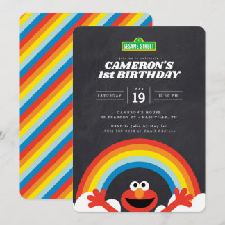 Sesamstraße | Elmo Rainbow Birthday Einladung