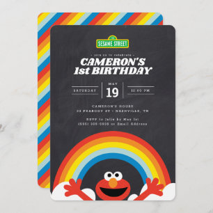 Sesamstraße Elmo Rainbow Birthday Einladung