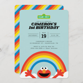 Sesamstraße | Elmo Rainbow Birthday Einladung