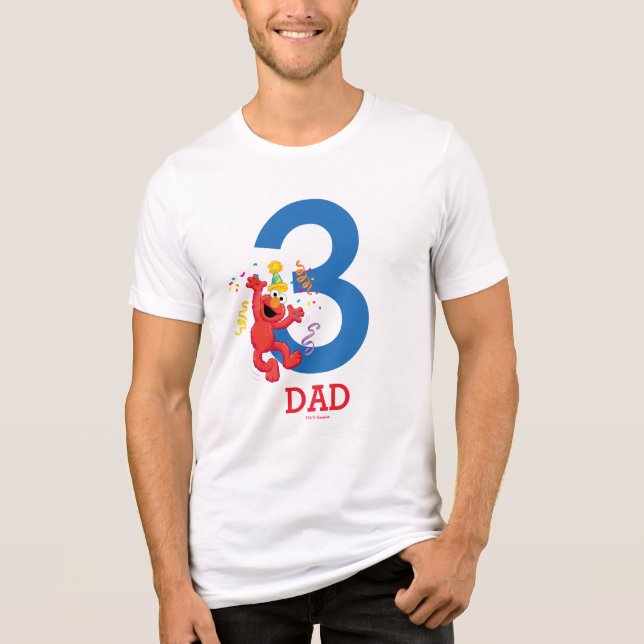 Sesamstraße | Elmo - Rainbow Birthday Vater Tri-Blend Shirt (Vorderseite)
