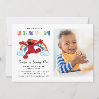 Sesamstraße - Elmo Rainbow of Fun Birthday Foto Einladung