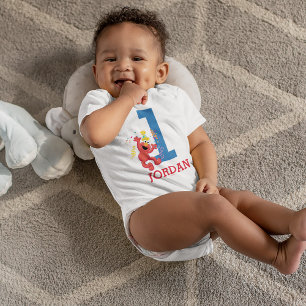 Sesamstraße Elmo - Regenbogen 1. Geburtstag Baby Strampler