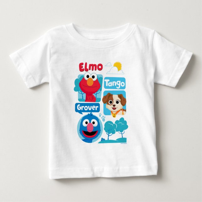 Sesamstraße | Elmo, Tango, & Grover Park Graphic Baby T-shirt (Vorderseite)