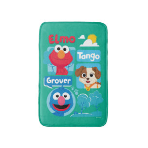Sesamstraße   Elmo, Tango, & Grover Park Graphic Badematte