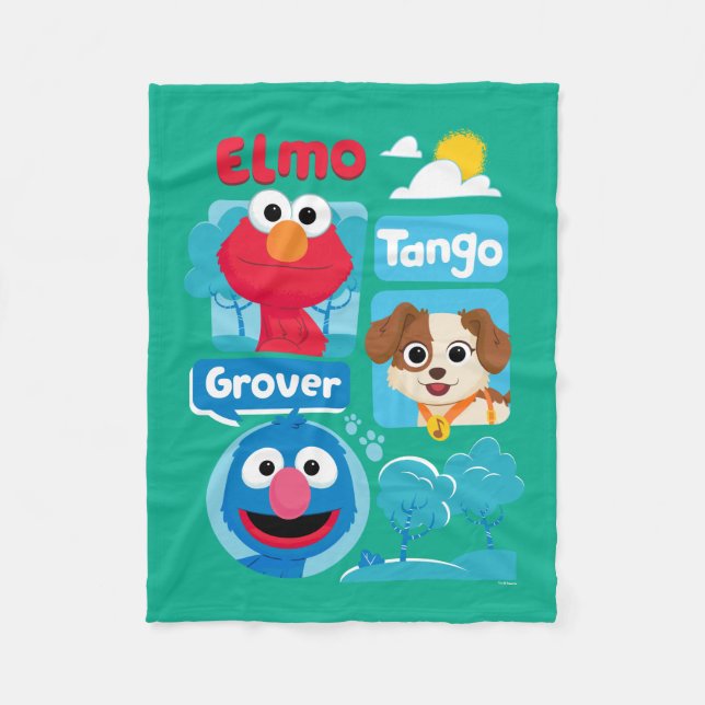 Sesamstraße | Elmo, Tango, & Grover Park Graphic Fleecedecke (Vorderseite)