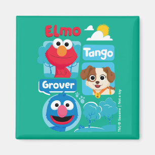 Sesamstraße Elmo, Tango, & Grover Park Graphic Magnet