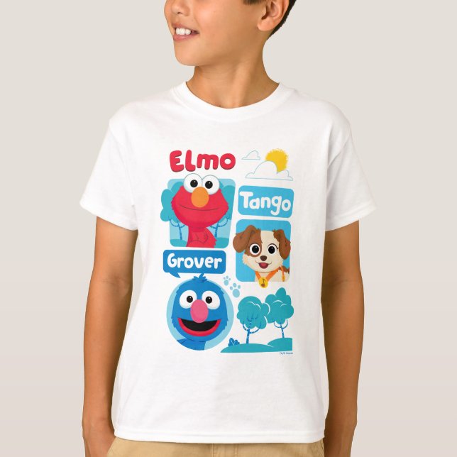 Sesamstraße | Elmo, Tango, & Grover Park Graphic T-Shirt (Vorderseite)