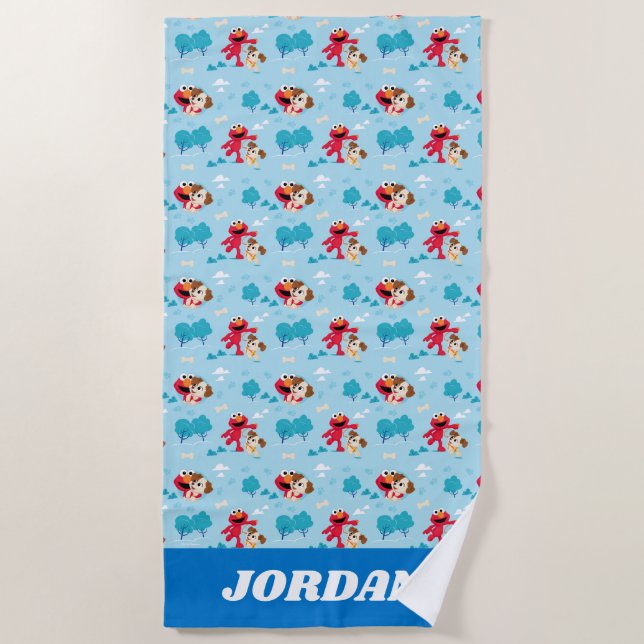 Sesamstraße | Elmo & Tango Muster Strandtuch (Vorderseite)