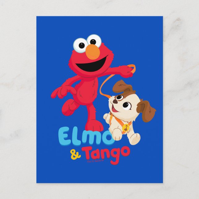 Sesamstraße | Elmo & Tango Running Postkarte (Vorderseite)