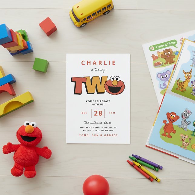 Sesamstraße | Elmo - Zweiter Geburtstag Einladung (Von Creator hochgeladen)