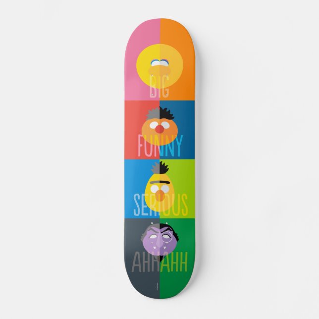 Sesamstraße - Farbblock Skateboard (Vorderseite)