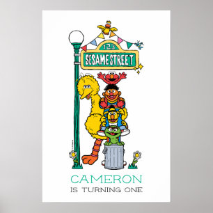 Sesamstraße-Figuren Erster Geburtstagsposter Poster