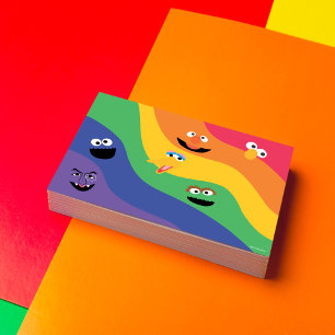 Sesamstraße-Freunde Regenbogen-Geburtstagseinladun Einladung