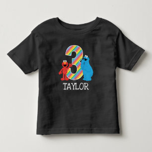 Sesamstraße Freunde Schultafel Regenbogen 3. Gebur Kleinkind T-shirt