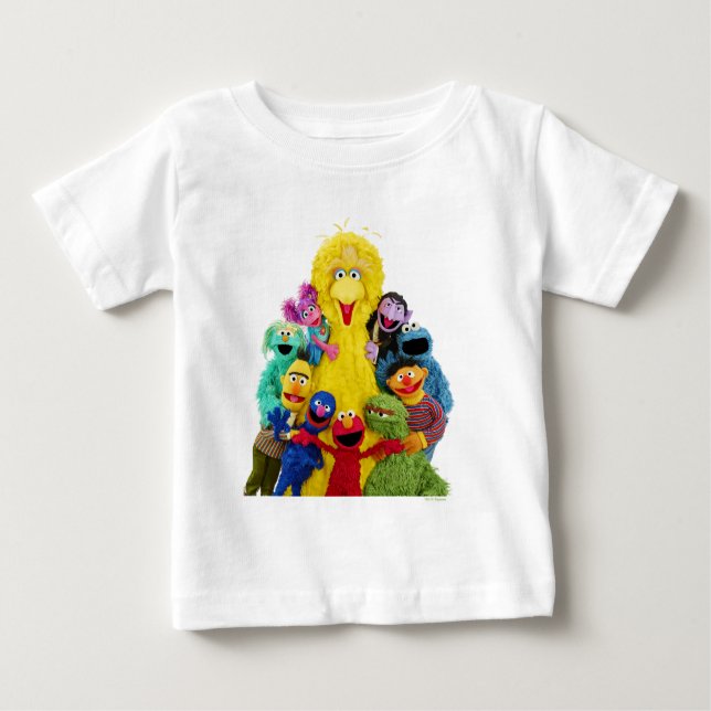 Sesamstraße | Fun Farbiges Portrait Baby T-shirt (Vorderseite)