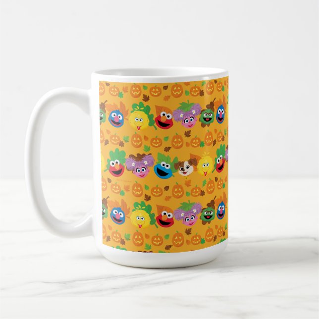 Sesamstraße Herbstlaub-Muster Kaffeetasse (Links)