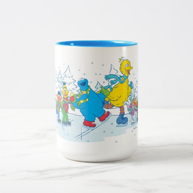 Sesamstraße | Ice Skaten Friends Zweifarbige Tasse (Mittel)