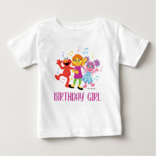 Sesamstraße Julia, Elmo & Abby - Geburtstag Baby T-shirt