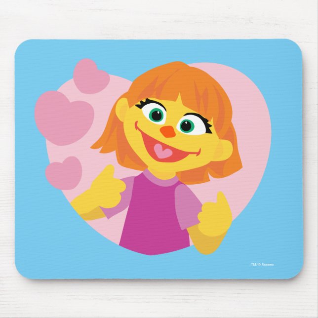 Sesamstraße | Julia Pink Heart Mousepad (Vorne)