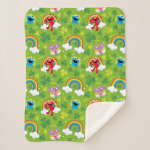 Sesamstraße Kleeblatt und Regenbogenmuster Sherpadecke