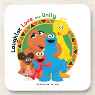 Sesamstraße   Lachen, Liebe und Einheit Getränkeuntersetzer