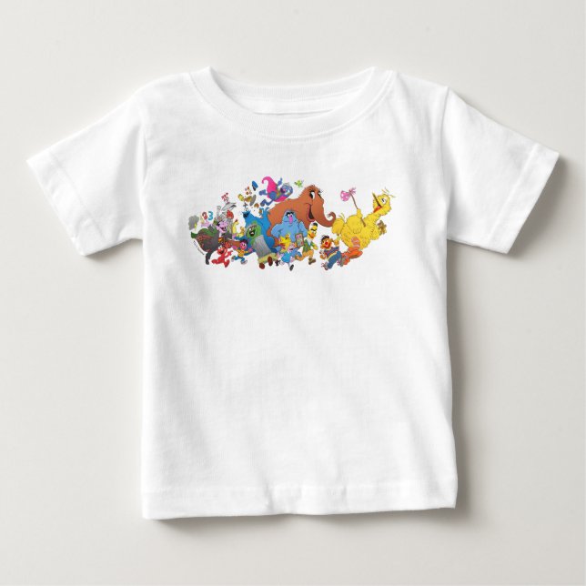 Sesamstraße laufen! Zeichenerkennung Baby T-shirt (Vorderseite)