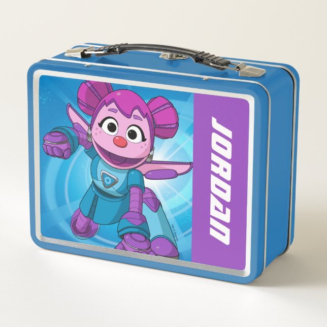 Sesamstraße | Mecha Builders Abby | Name hinzufüge Metall Brotdose (Rückseite)