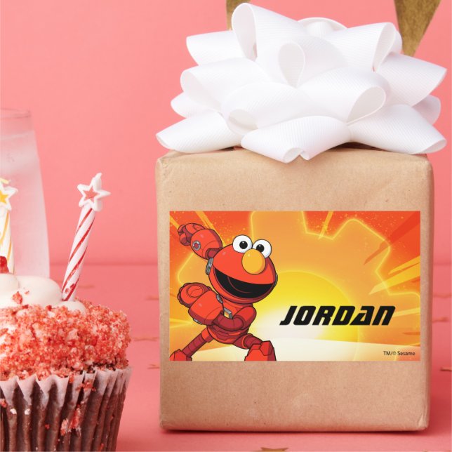 Sesamstraße | Mecha Builders Elmo Rechteckiger Aufkleber (Party)