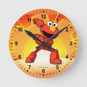Sesamstraße   Mecha Builders Elmo Runde Wanduhr