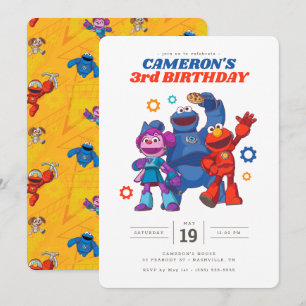 Sesamstraße   Mecha Builders - Geburtstag Einladung