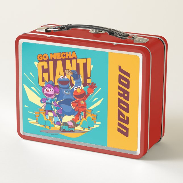 Sesamstraße | Mecha Builders | Name hinzufügen Metall Brotdose (Rückseite)