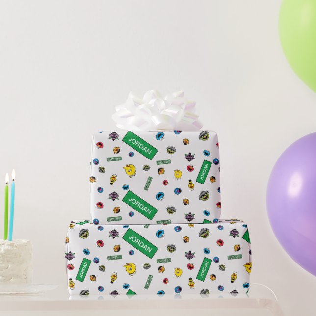 Sesamstraße-Muster Geschenkpapier (Partygeschenke)